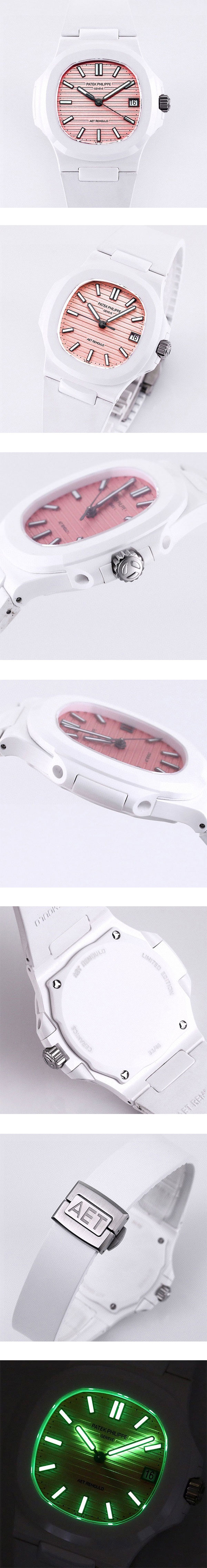 AET高級改装パテック フィリップコピー 5711/1A-018 ノーチラス ティファニーブルー 40mm ピンク